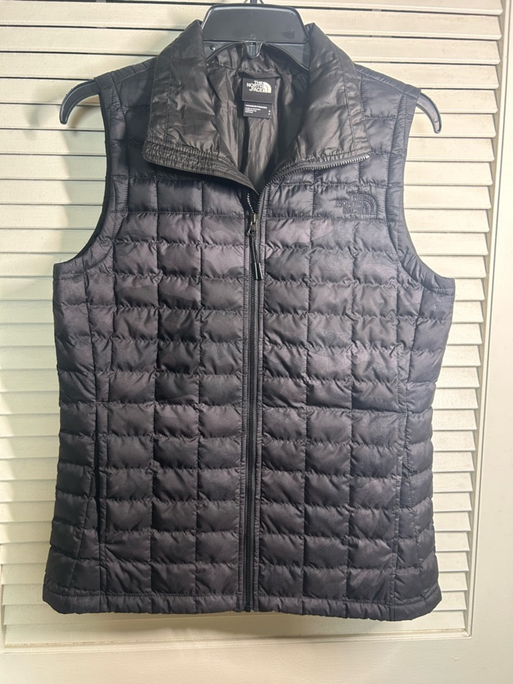 The North Face Black Quilted Camo Packable Vest